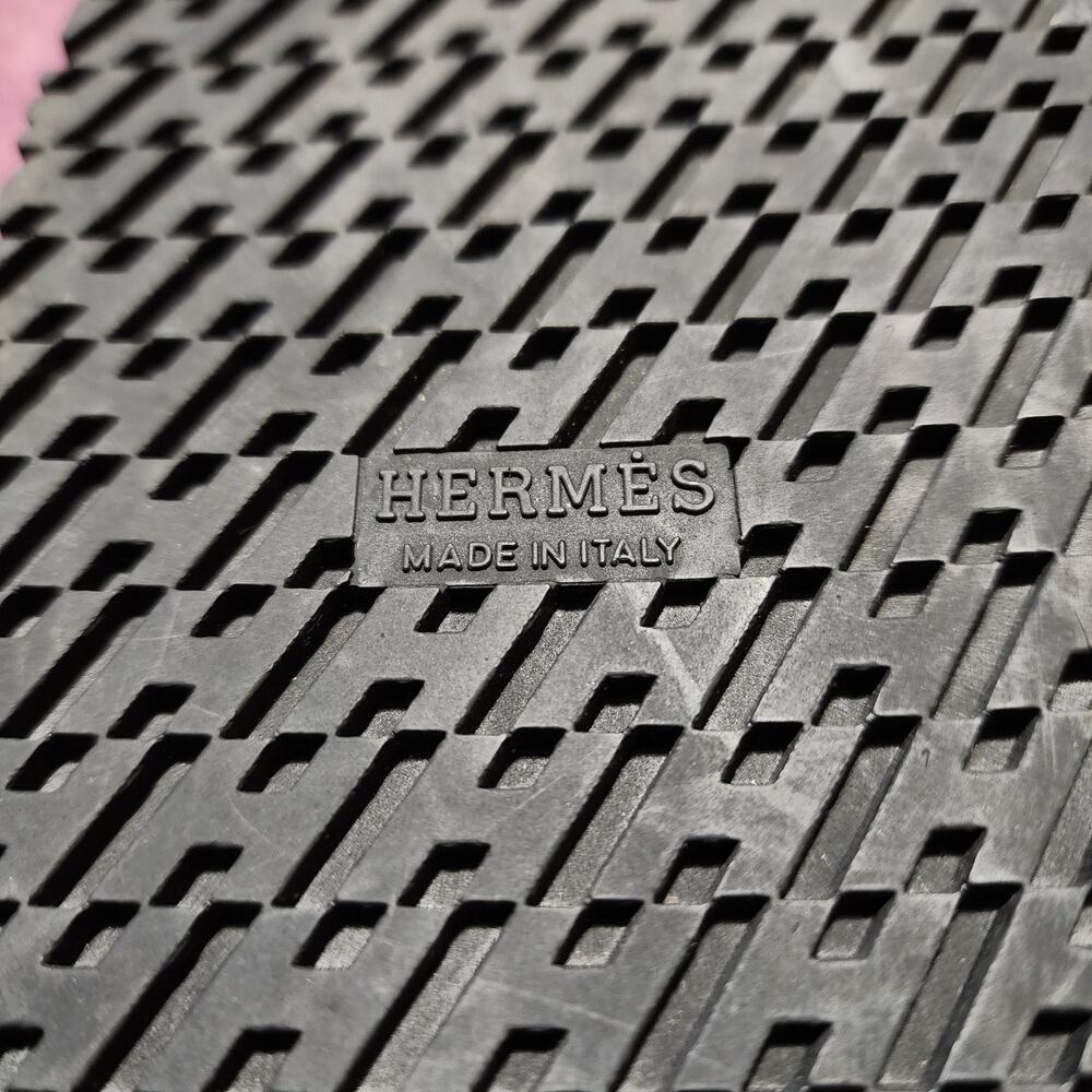 Hermes Chypre Women's Nude Beige Suede Leather Sandals Made in Italy Size 8.5 39 - Picture 6 of 7